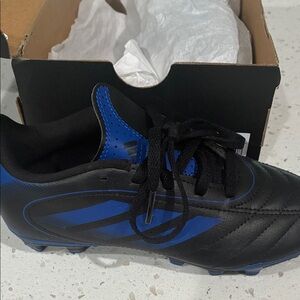 adidas Kids Black and Blue Soccer Cleats